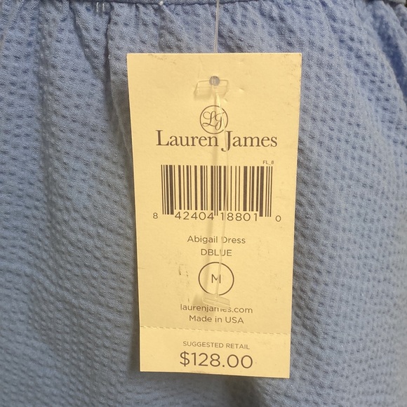 NWT Lauren James Dress Abigail Light Blue Size M. Made in USA - Picture 7 of 11